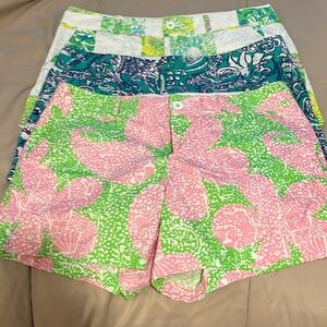 Three pairs of Lilly Pulitzer Callahan shorts